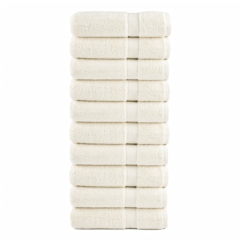 Premium Hand Towels Solund 10 Pcs Cream 50X100 Cm 600 Gsm