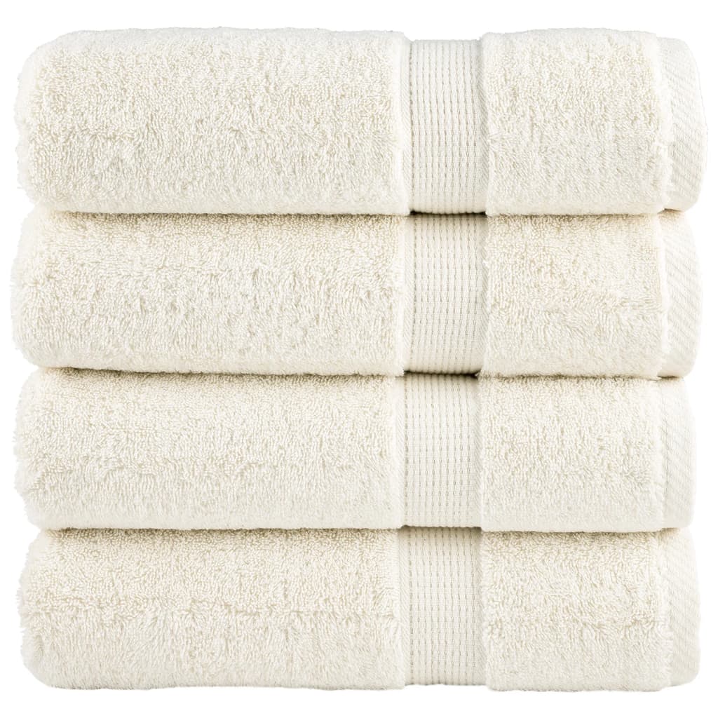 Premium Shower Towels Solund 4 Pcs Cream 70X140 Cm 600 Gsm