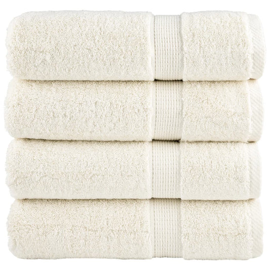 Premium Shower Towels Solund 4 Pcs Cream 70X140 Cm 600 Gsm