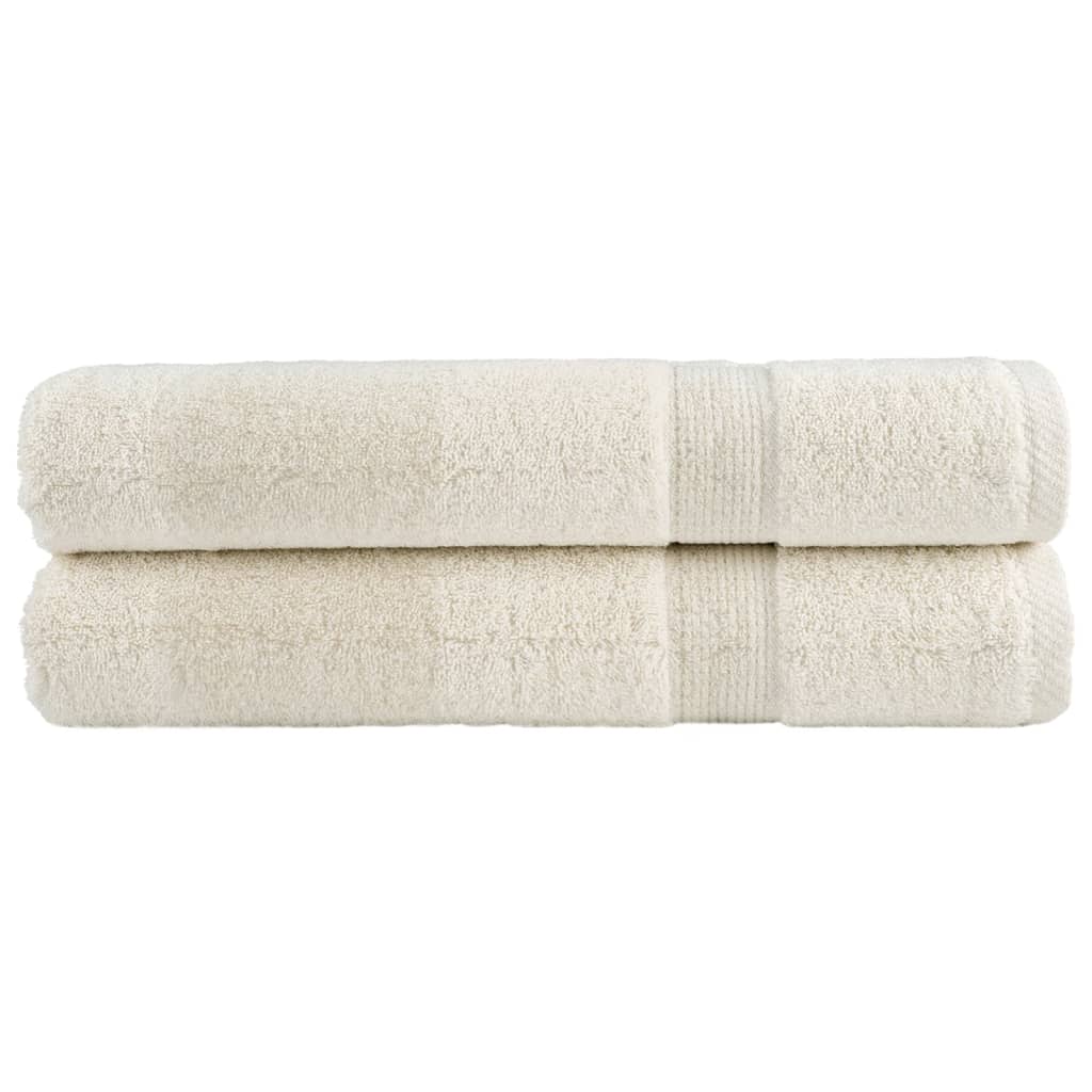 Premium Sauna Towels Solund 2 Pcs Cream 80X200 Cm 600 Gsm