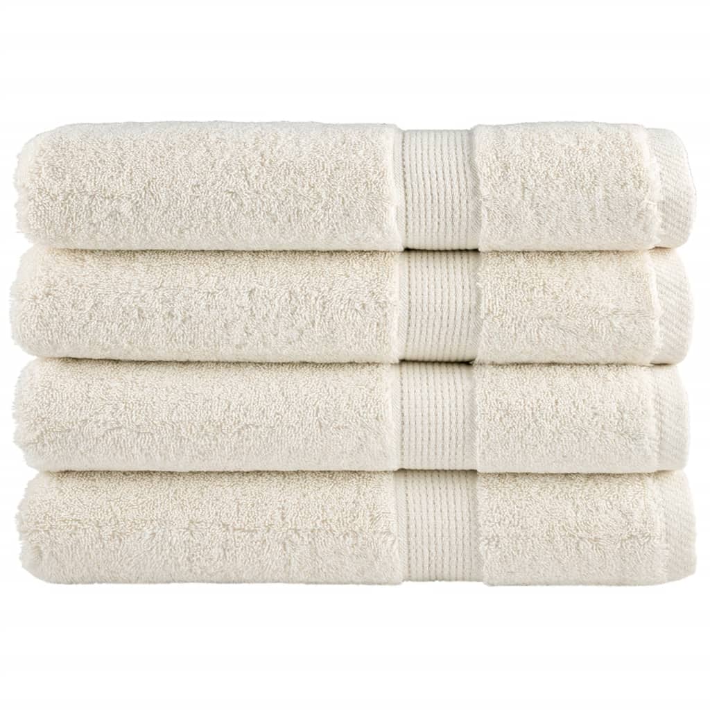 Premium Sauna Towels Solund 4 Pcs Cream 80X200 Cm 600 Gsm