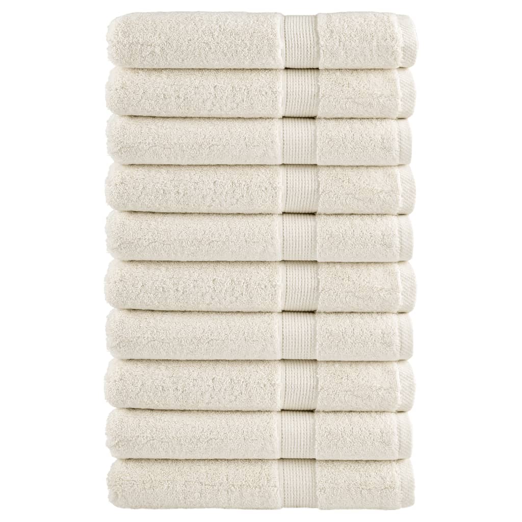 Premium Sauna Towels Solund 10 Pcs Cream 80X200 Cm 600 Gsm