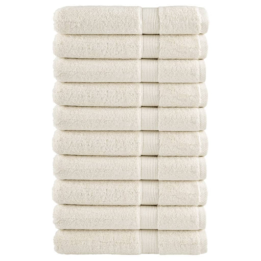 Premium Sauna Towels Solund 10 Pcs Cream 80X200 Cm 600 Gsm