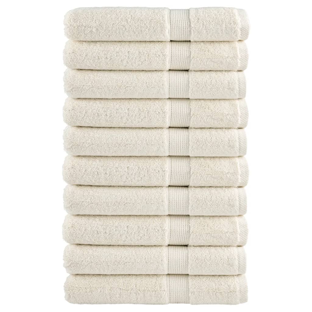 Premium Towels Solund 10 Pcs Cream 100X200 Cm 600 Gsm