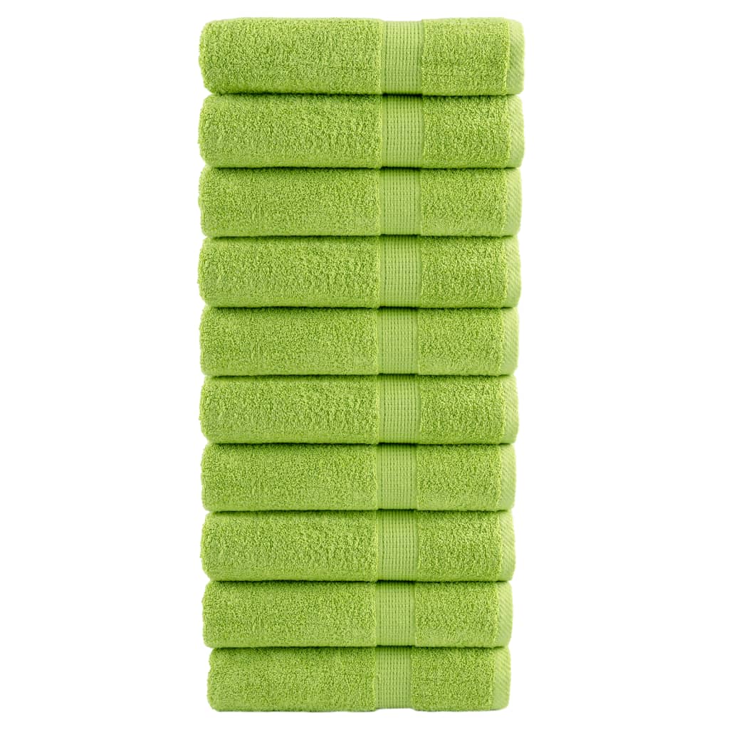 Premium Hand Towels Solund 10 Pcs Apple Green 50X100 Cm 600 Gsm