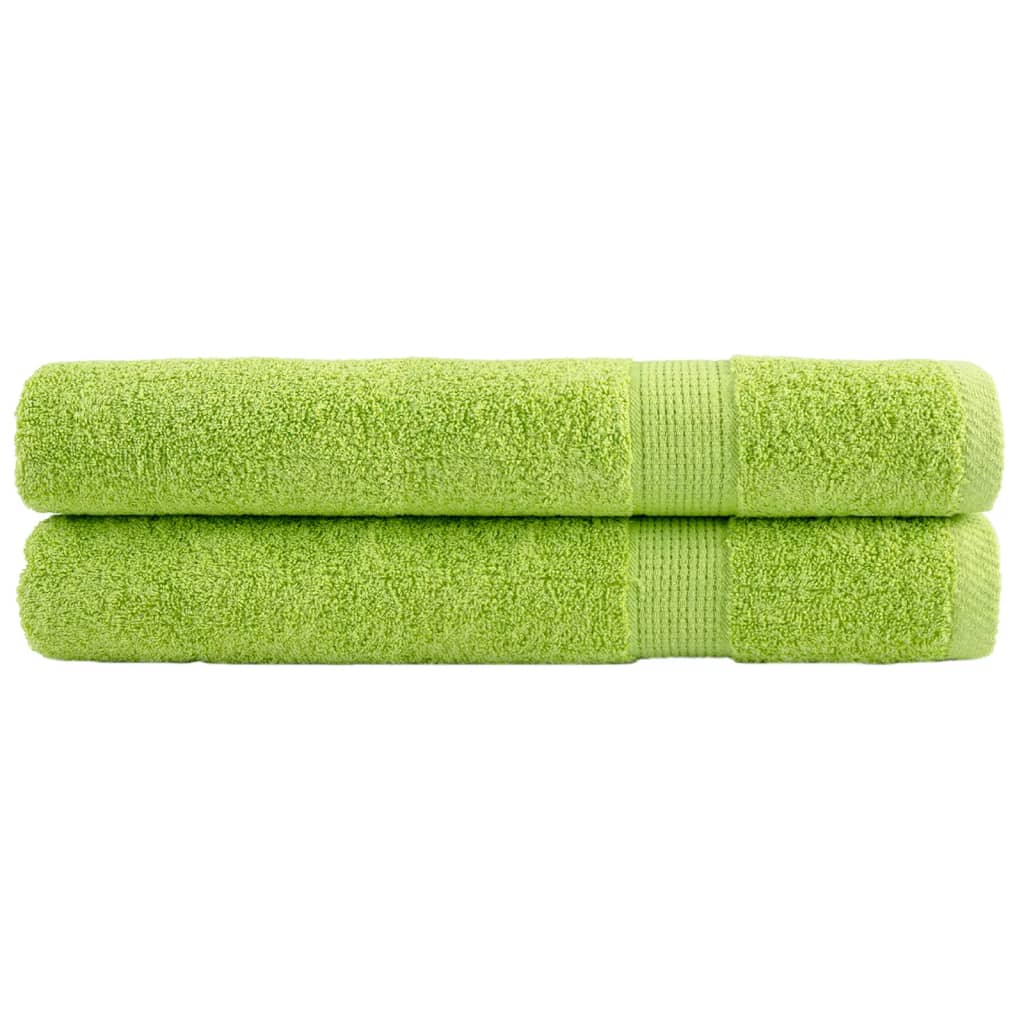 Premium Sauna Towels Solund 2 Pcs Apple Green 80X200 Cm 600 Gsm