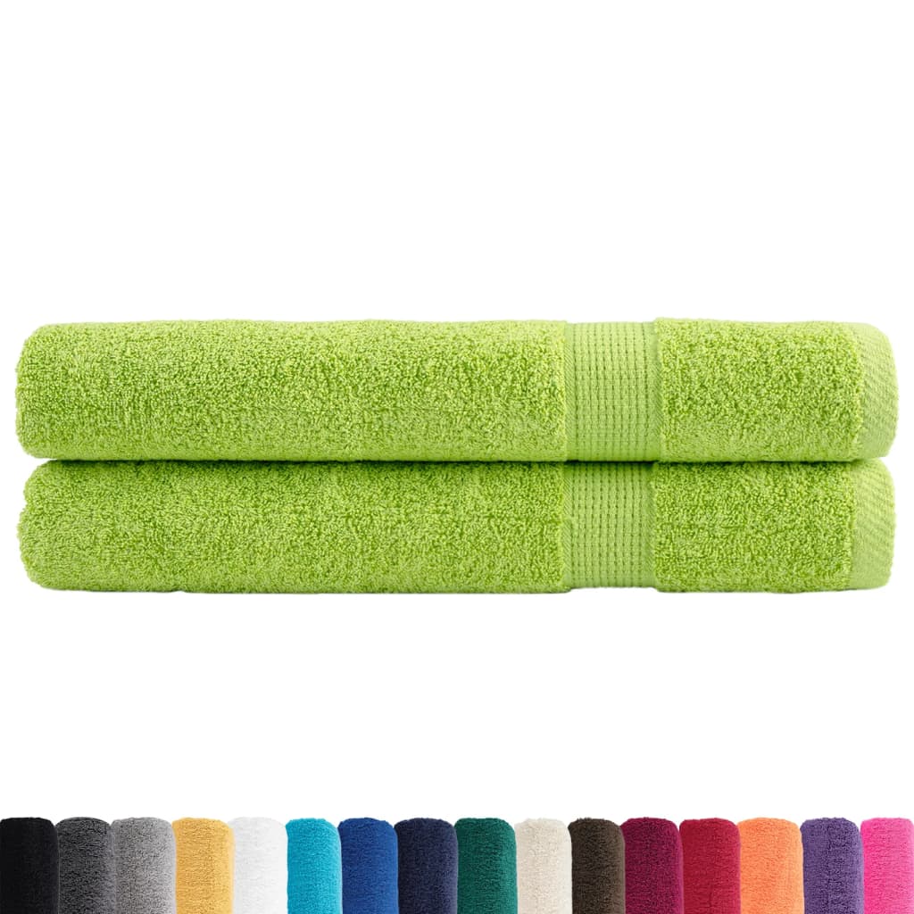 Premium Sauna Towels Solund 2 Pcs Apple Green 80X200 Cm 600 Gsm