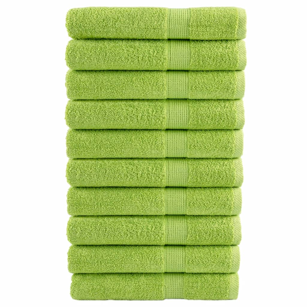 Premium Sauna Towels Solund 10 Pcs Apple Green 80X200 Cm 600 Gsm