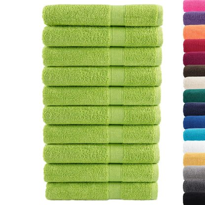 Premium Sauna Towels Solund 10 Pcs Apple Green 80X200 Cm 600 Gsm