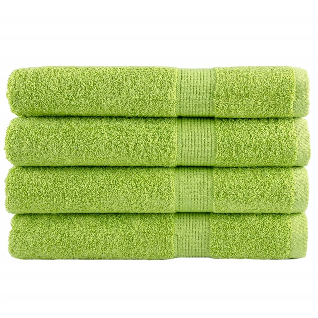 Premium Towels Solund 4 Pcs Apple Green 100X200 Cm 600 Gsm