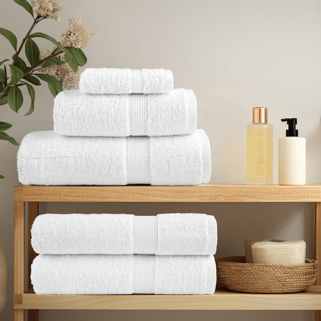 8 Piece Premium Towel Set Solund White 600 Gsm