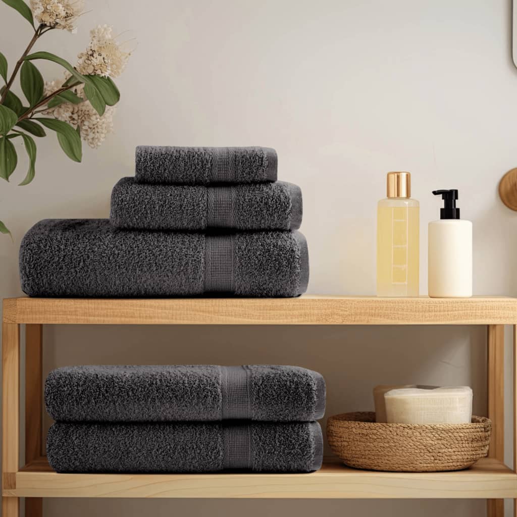 8 Piece Premium Towel Set Solund Anthracite 600 Gsm