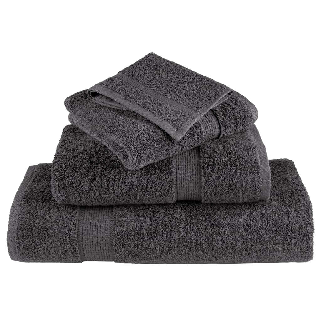 8 Piece Premium Towel Set Solund Anthracite 600 Gsm