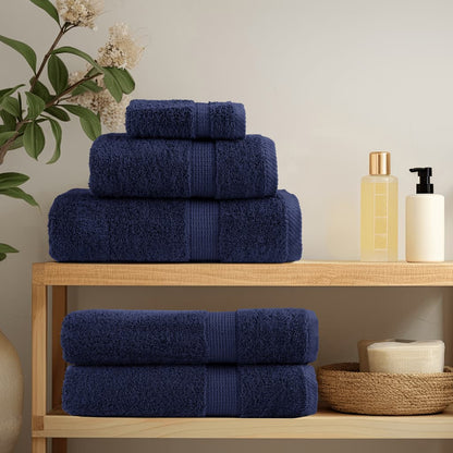 8 Piece Premium Towel Set Solund Navy Blue 600 Gsm