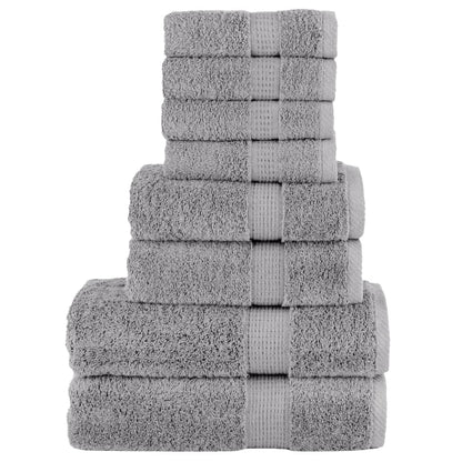 8 Piece Premium Towel Set Solund Grey 600 Gsm