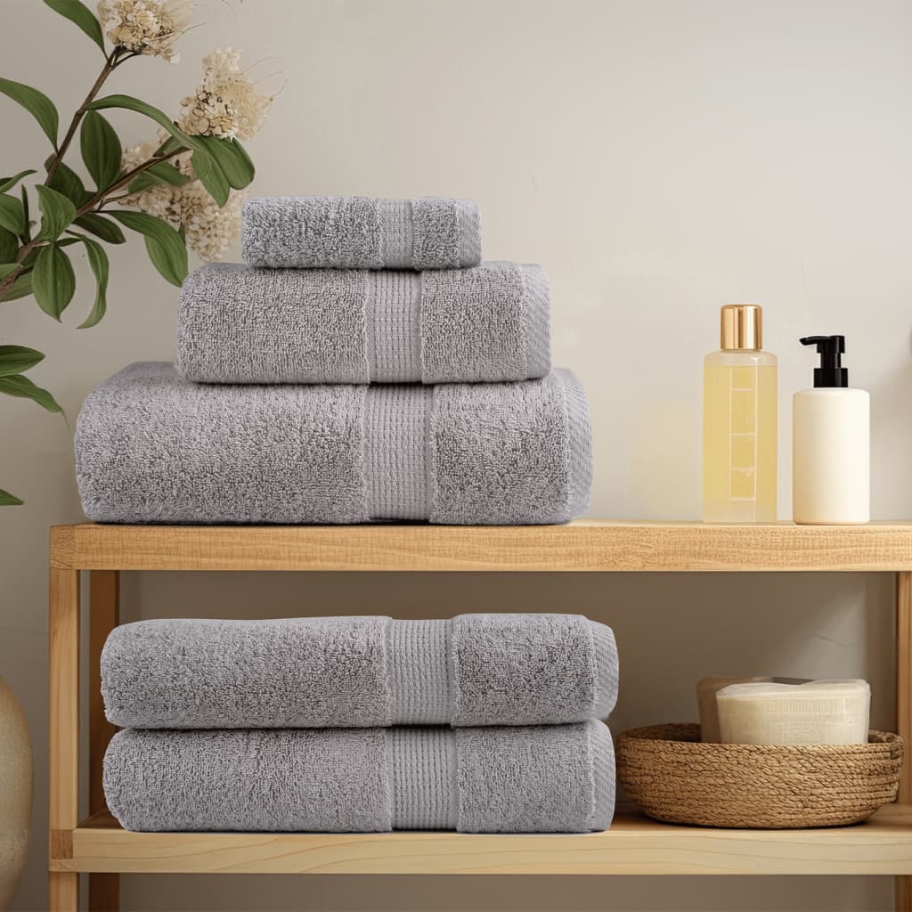 8 Piece Premium Towel Set Solund Grey 600 Gsm