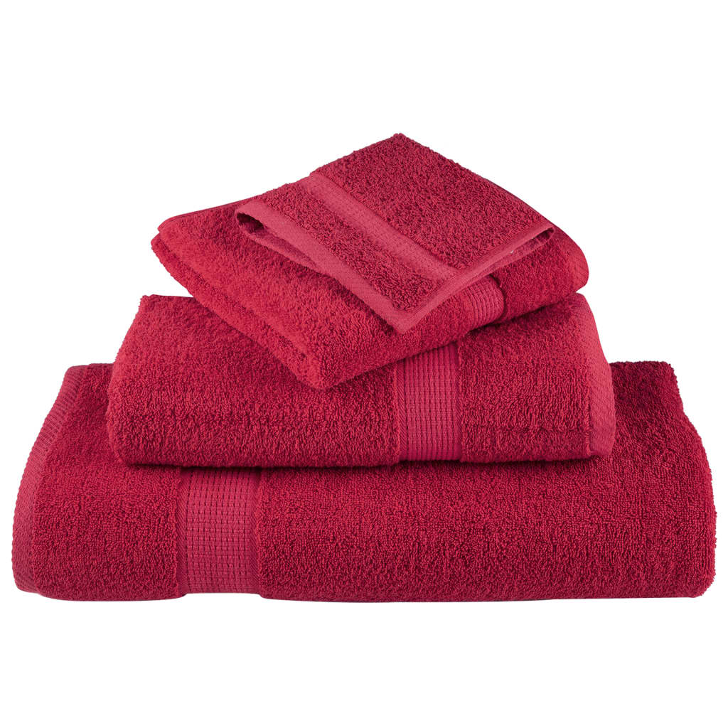 8 Piece Premium Towel Set Solund Red 600 Gsm