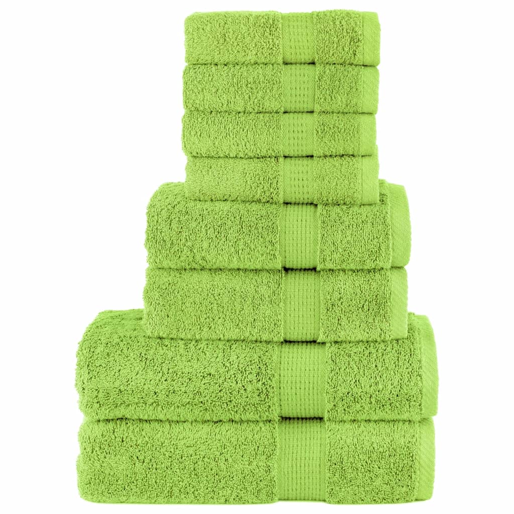 8 Piece Premium Towel Set Solund Apple Green 600 Gsm