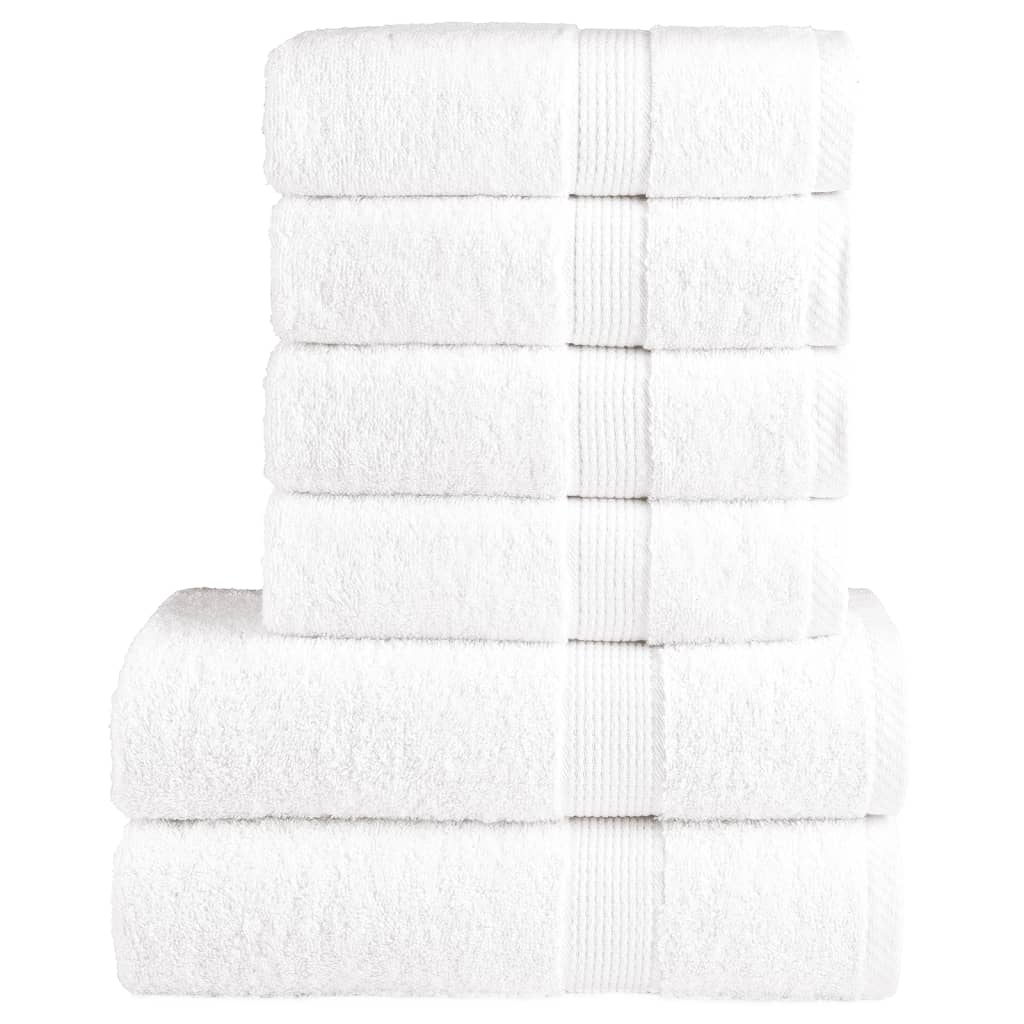 6 Piece Premium Towel Set Solund White 600 Gsm