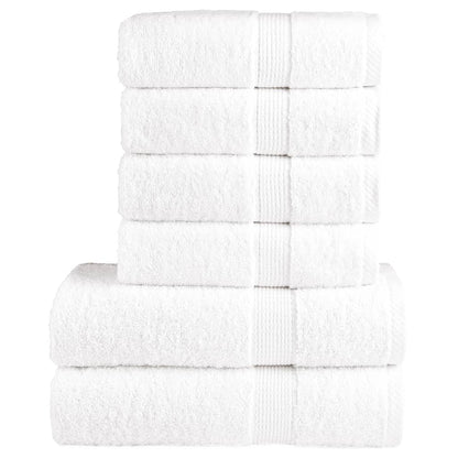 6 Piece Premium Towel Set Solund White 600 Gsm