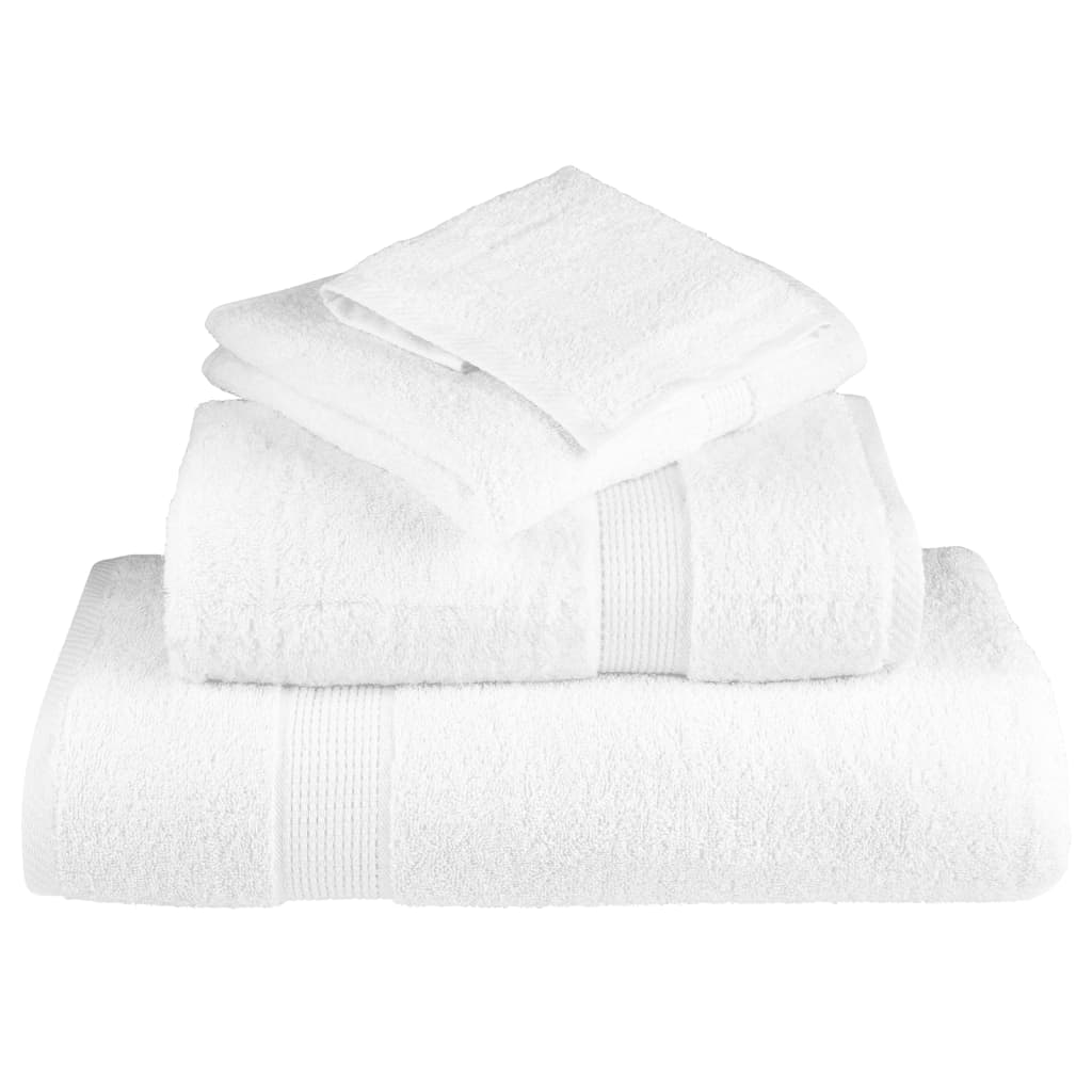 6 Piece Premium Towel Set Solund White 600 Gsm