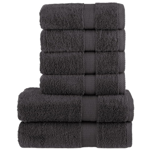 6 Piece Premium Towel Set Solund Anthracite 600 Gsm