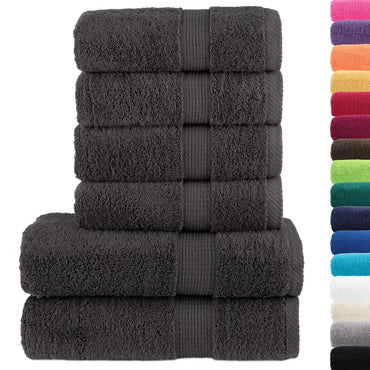 6 Piece Premium Towel Set Solund Anthracite 600 Gsm