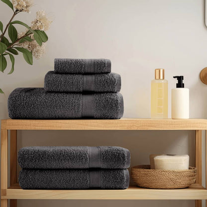 6 Piece Premium Towel Set Solund Anthracite 600 Gsm