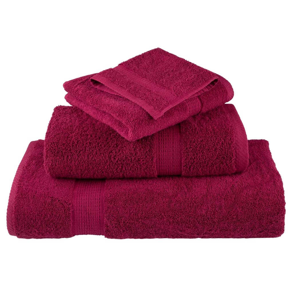 6 Piece Premium Towel Set Solund Bordeaux 600 Gsm