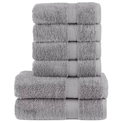 6 Piece Premium Towel Set Solund Grey 600 Gsm