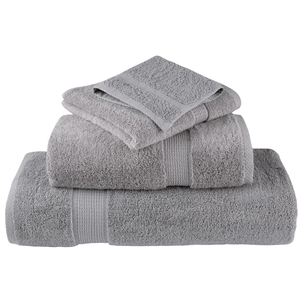 6 Piece Premium Towel Set Solund Grey 600 Gsm