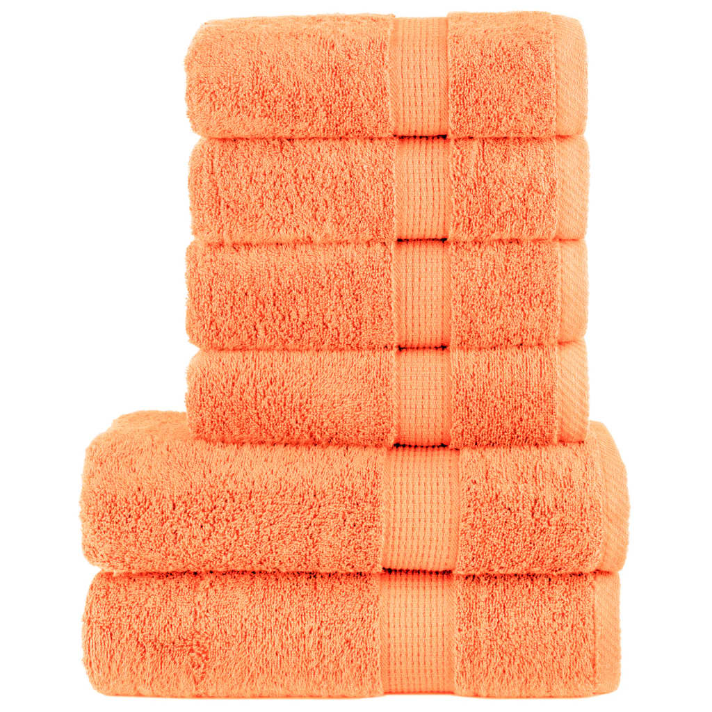 6 Piece Premium Towel Set Solund Orange 600 Gsm