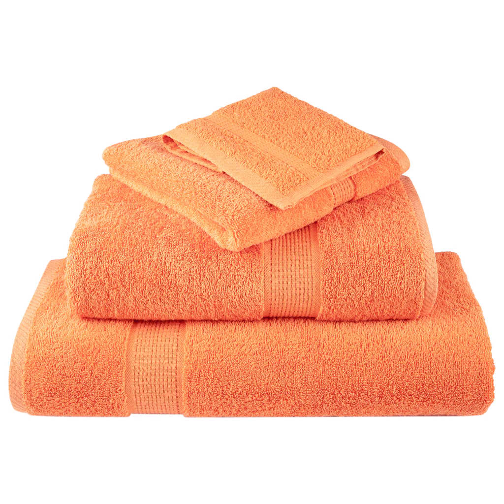 6 Piece Premium Towel Set Solund Orange 600 Gsm