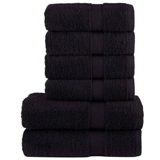 6 Piece Premium Towel Set Solund Black 600 Gsm