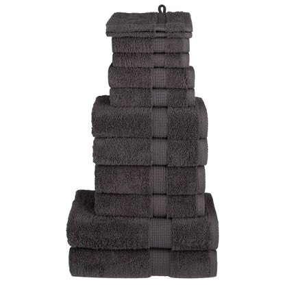 12 Piece Premium Towel Set Solund Anthracite 600 Gsm