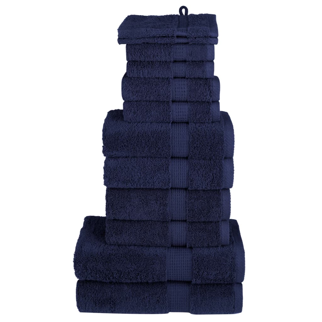 12 Piece Premium Towel Set Solund Navy Blue 600 Gsm