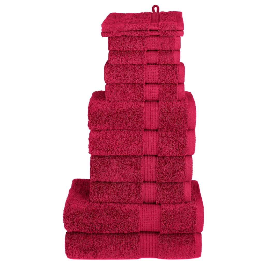 12 Piece Premium Towel Set Solund Red 600 Gsm