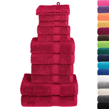 12 Piece Premium Towel Set Solund Red 600 Gsm