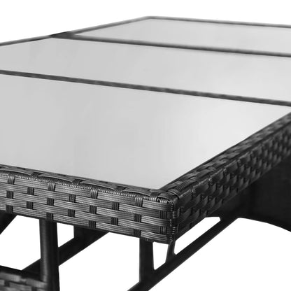 Garden Table Black 170X80X74 Cm Poly Rattan