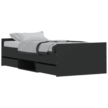 Bed Frame With Headboard And Footboard Black 90X190 Cm Single