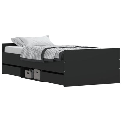 Bed Frame With Headboard And Footboard Black 90X190 Cm Single