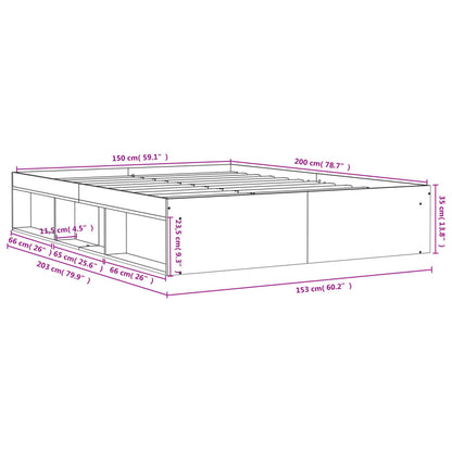 Bed Frame Sonoma Oak 150X200 Cm King Size