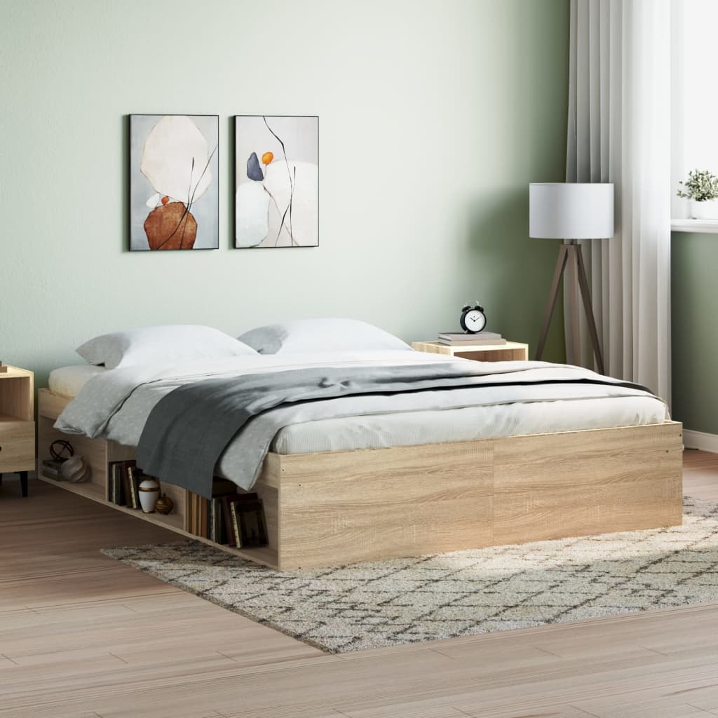 Bed Frame Sonoma Oak 150X200 Cm King Size