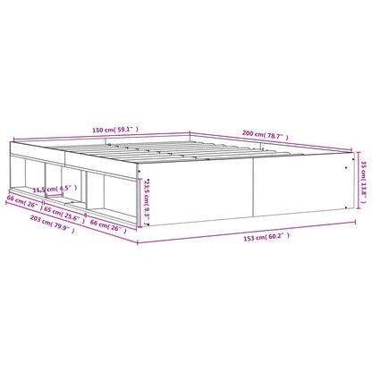 Bed Frame Concrete Grey 150X200 Cm King Size