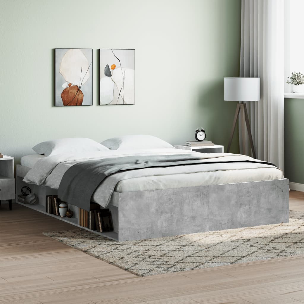 Bed Frame Concrete Grey 150X200 Cm King Size