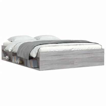 Bed Frame Grey Sonoma 150X200 Cm King Size