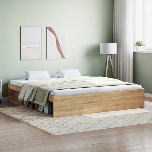 Bed Frame Sonoma Oak 180X200 Cm Super King Size