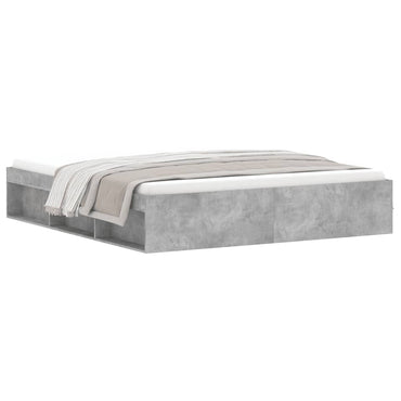 Bed Frame Concrete Grey 180X200 Cm Super King Size