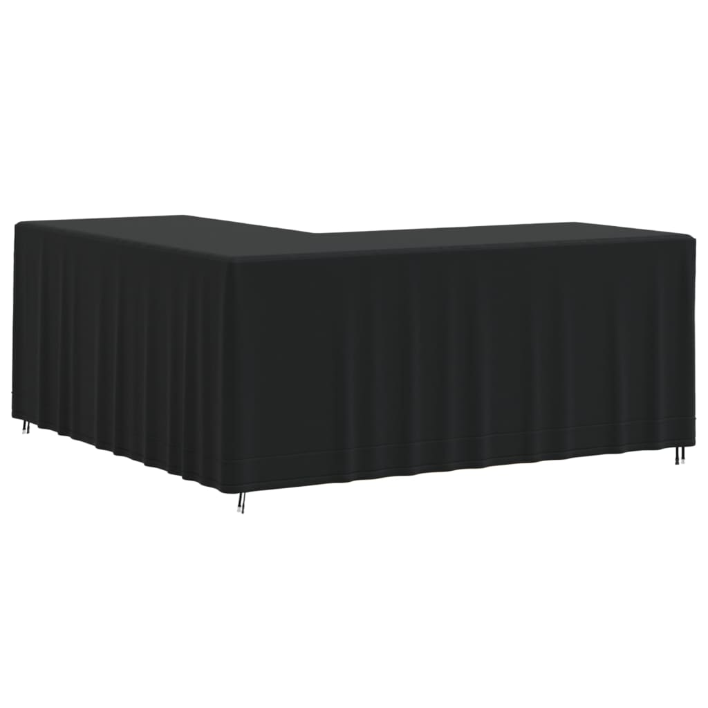 L-Shaped Sofa Cover Black 215X215X80 Cm 420D Oxford