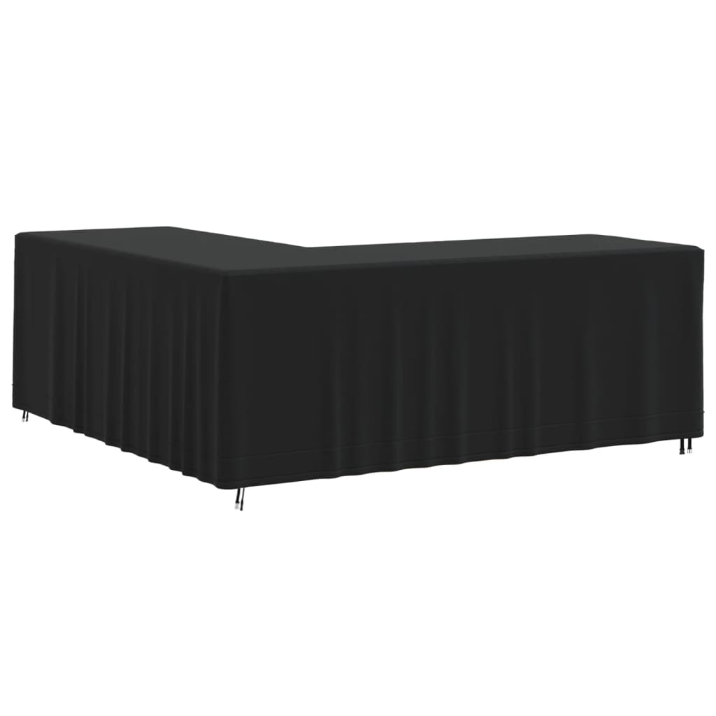 L-Shaped Sofa Cover Black 254X254X80 Cm 420D Oxford